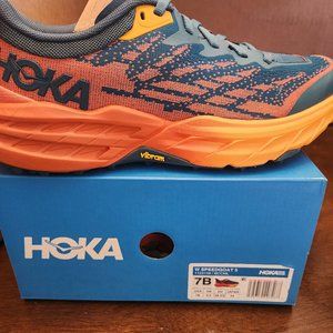 Hoka One One Women's Speedgoat 5 Shoe Blue Coral/Camelia Size 7